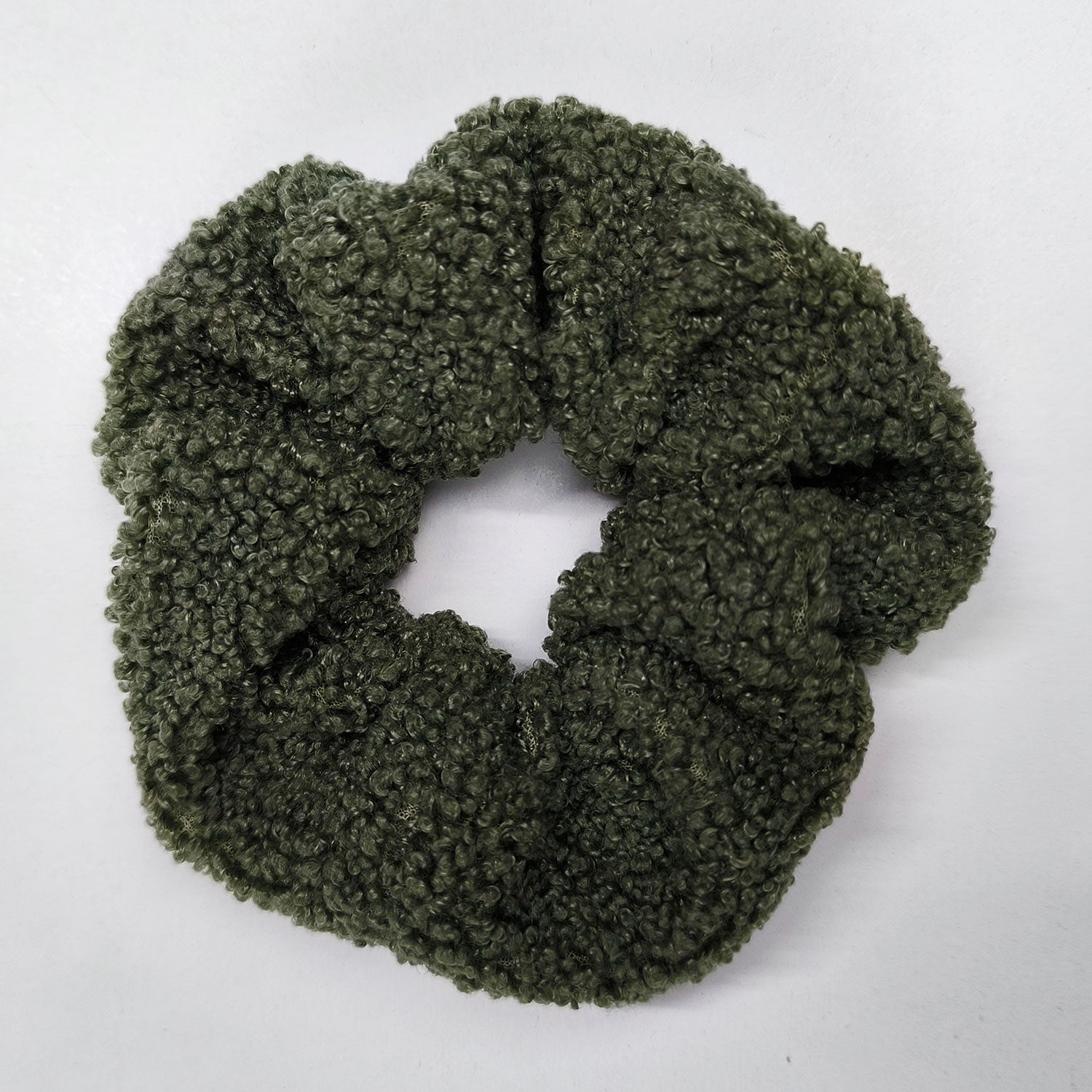 Λούτρινο scrunchie χακί