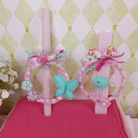 Χειροποίητη λαμπάδα στεφανάκι