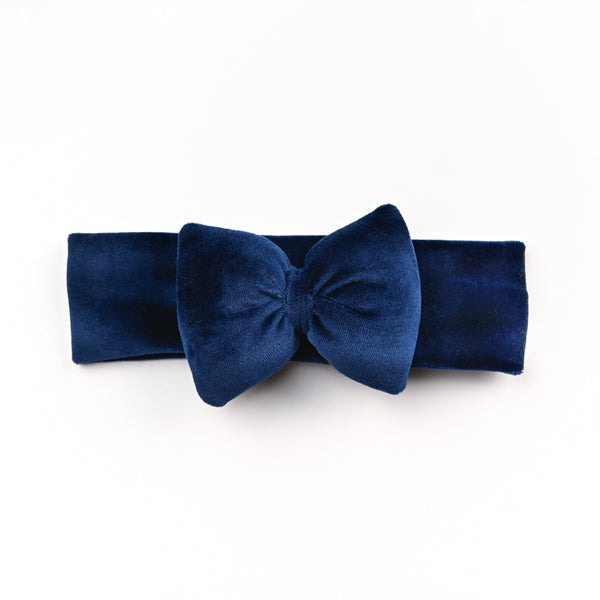 Kορδέλα βρεφική βελουτέ Bella μπλε