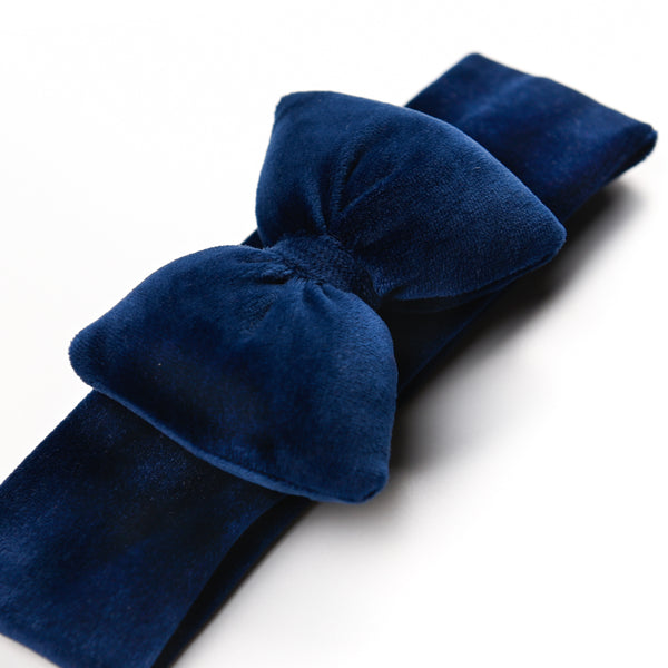 Kορδέλα βρεφική βελουτέ Bella μπλε